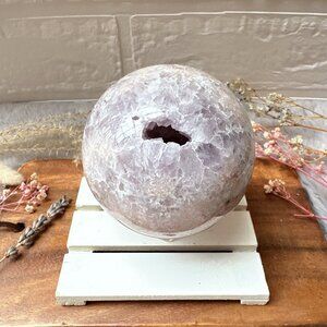 Gorgeous Pink Amethyst with Flower Agate Sphere